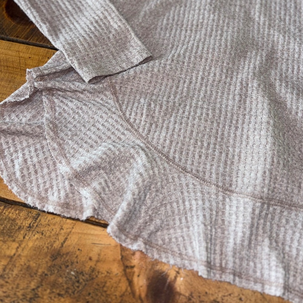 Anthropologie Saturday Sunday Womens Wendy Waffle Knit Ruffle Long Sleeve Top S - Picture 5 of 8